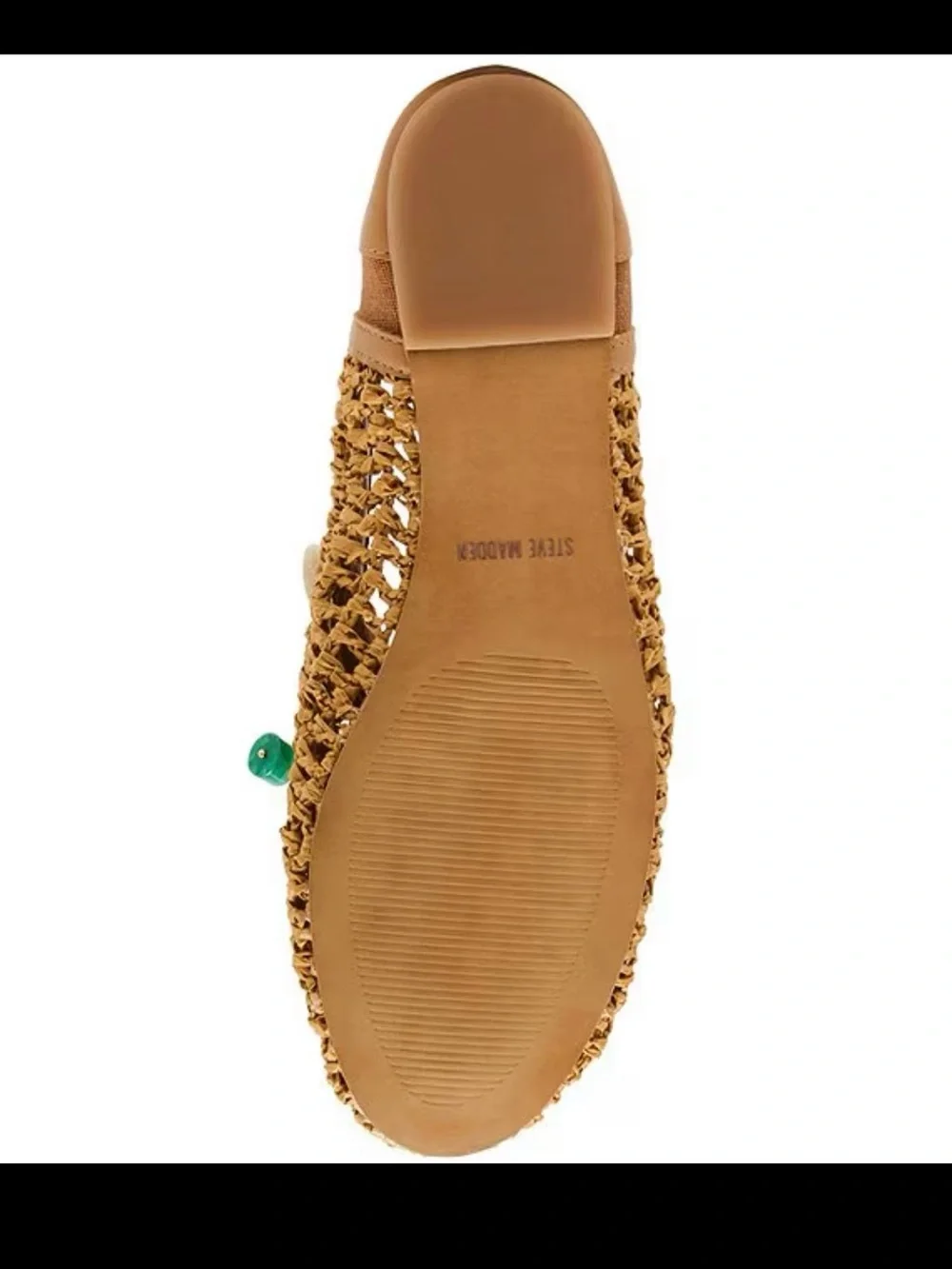 Steve Madden Tan Crochet Slip-On Flat with Shell & Bead Accents 8.5 new in box